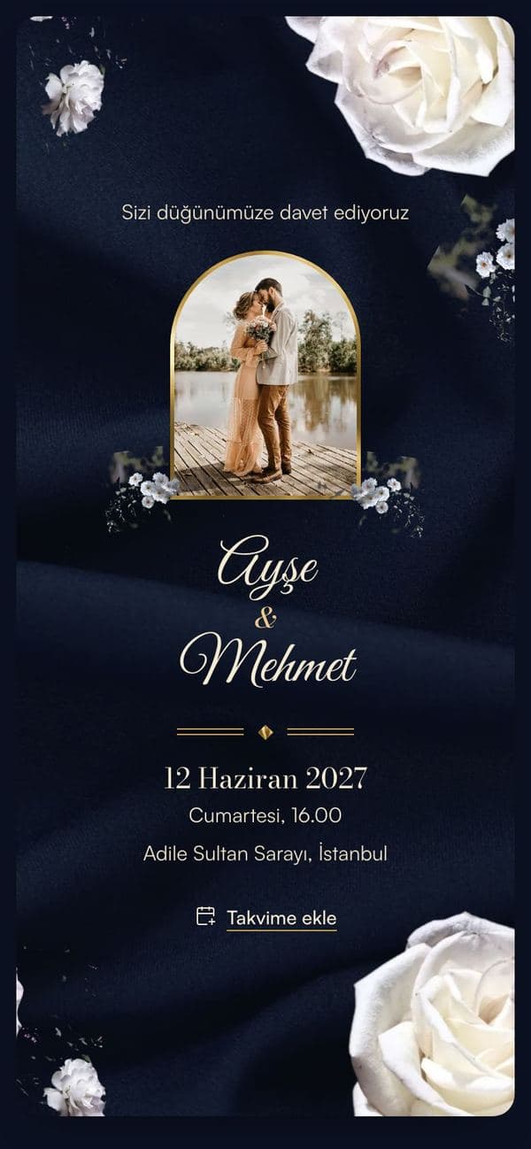 Gece Altını dijital davetiye şablonu