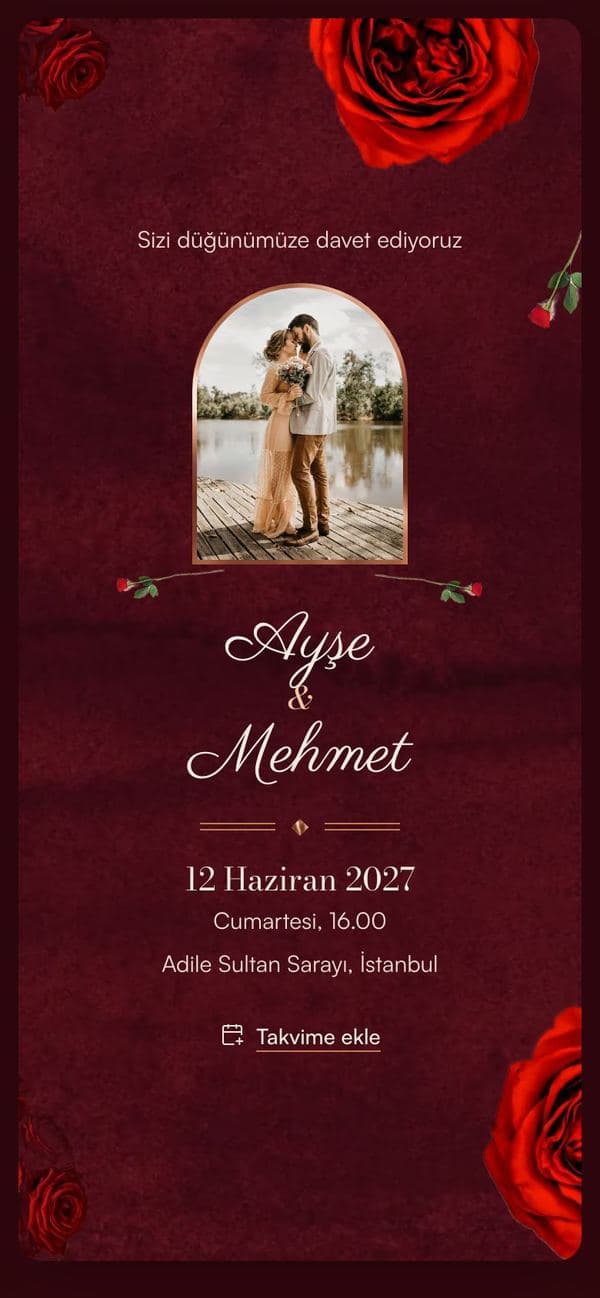 Kına Gecesi dijital davetiye şablonu